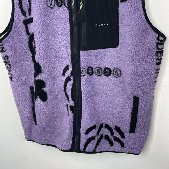 Cloak Men’s Purple and Black Sherpa Vest size XL - Picture 4 of 14